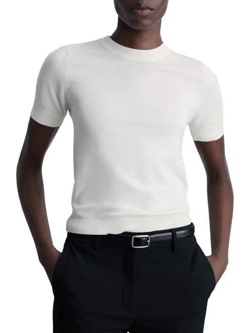 MANGO Women's Short-Sleeved Fine-Knit Sweater