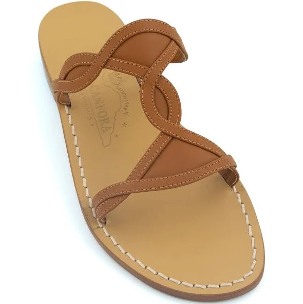 Paige Genuine Leather Sandals with Double Weaved Strap