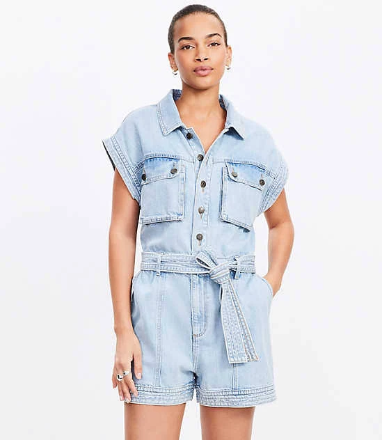 Loft Women's Denim Utility Romper