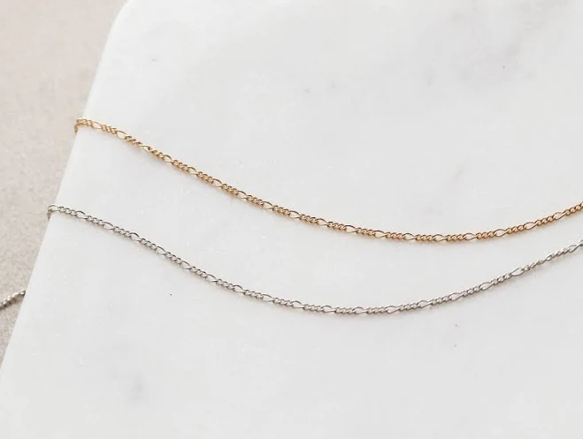Minimalist Gold Filled Figaro Bracelet