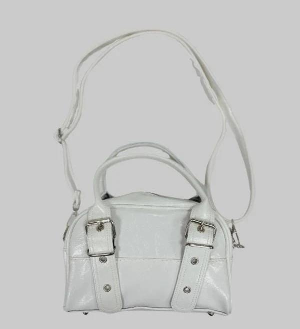 Patent Vegan Leather Mini Bag with Buckle Strap
