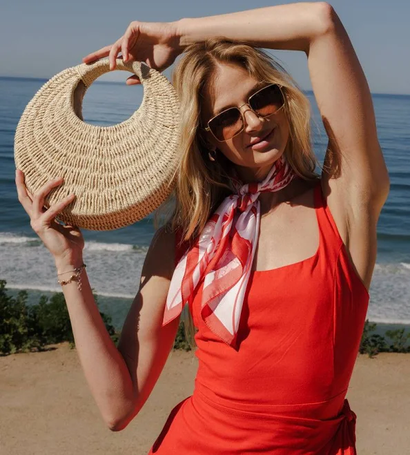 Halle Half Moon Woven Handbag