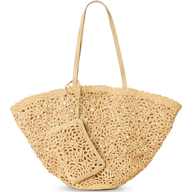 BTB Los Angeles Lacera Raffia Tote