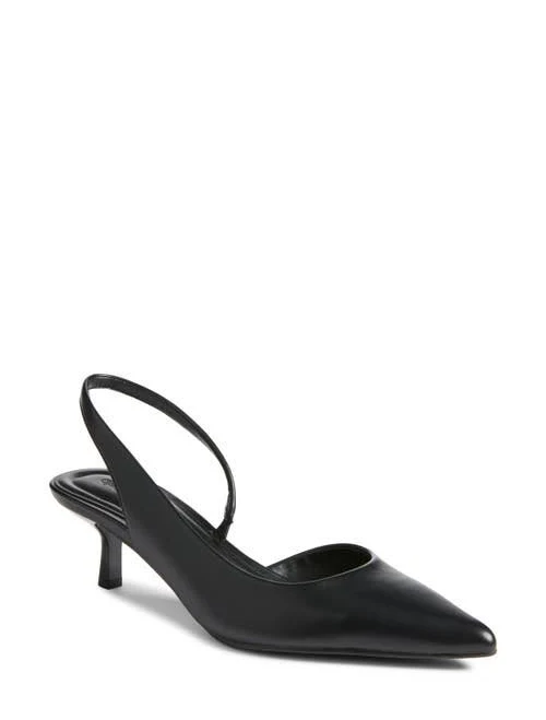 Open Edit Corina Slingback Half D'Orsay Pointed Toe Kitten Heel Pump
