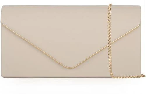 Vegan Leather Foldover Envelope Clutch Bag