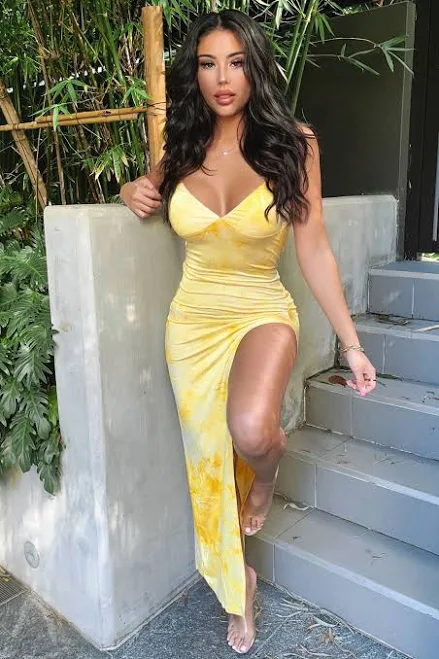 Fashion Nova High Slit Sleeveless Tie Dye Maxi Dress