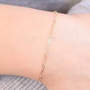14K Gold Minimalist Chain Bracelet