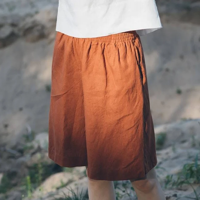 Hike High Waisted Linen Shorts