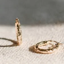 Hammered gold hoop earrings textured hoop earrings Minimal Hoops Chic Dainty hoop Earrings Simple Everyday Earrings Gifts for Her women