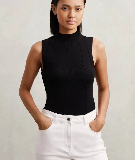Womens Reiss Milan High Neck Sleeveless Top