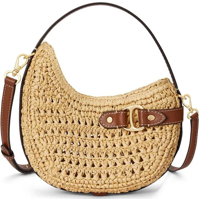 Ralph Lauren Women's Tasha Woven Straw Crossbody Bag