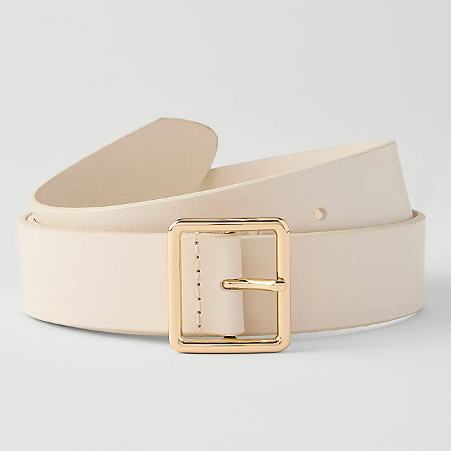 Ann Taylor Women's Leather Square Buckle Belt