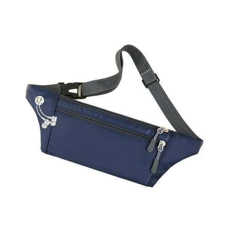 Navy Navy Water Resistant Nylon Fanny Pack For Women Men Crossbody Belt Bag With 3 Zipper Pockets For Travel, Adult Unisex, Size: One size