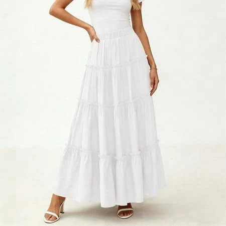 Women's Tiered Ruffle Maxi Skirt