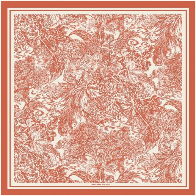 Jessie Zhao New York Women's Terracotta Dream Double Sided Silk Scarf