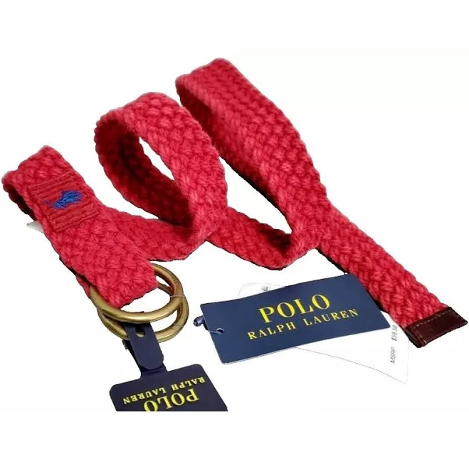 Polo Ralph Lauren Accessories | Polo Ralph Lauren Canvas Belt Mens Red Double D Ring Braided Size Medium | Color: Red | Size: Os | Cathysclearance's