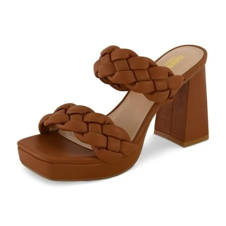 Cushionaire Women's Aurora Braided Platform Sandals with Memory Foam