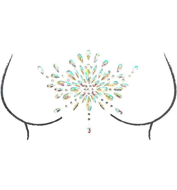 Fairy Kisses Iridescent Crystal Jewel Body Sticker For Raves, Festivals, Outfits, Costumes, and More! Waterproof