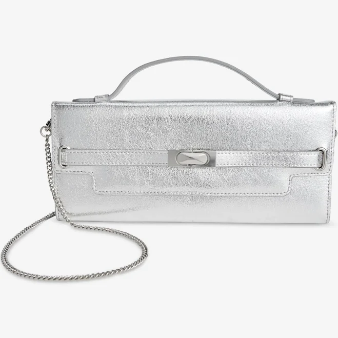 INC International Concepts Women's Avahh Sculpted Metallic Clutch