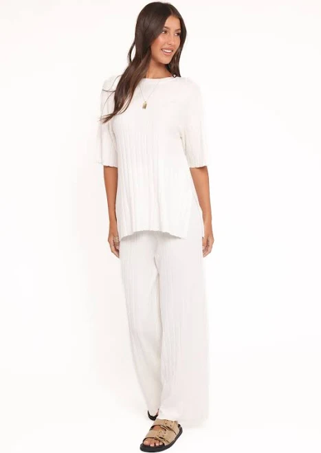 Petal & Pup Women's Alix Ribbed Knit Sweater & Pants Set