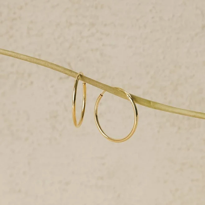 Caitlyn Minimalist Thin Endless Hoop Earrings
