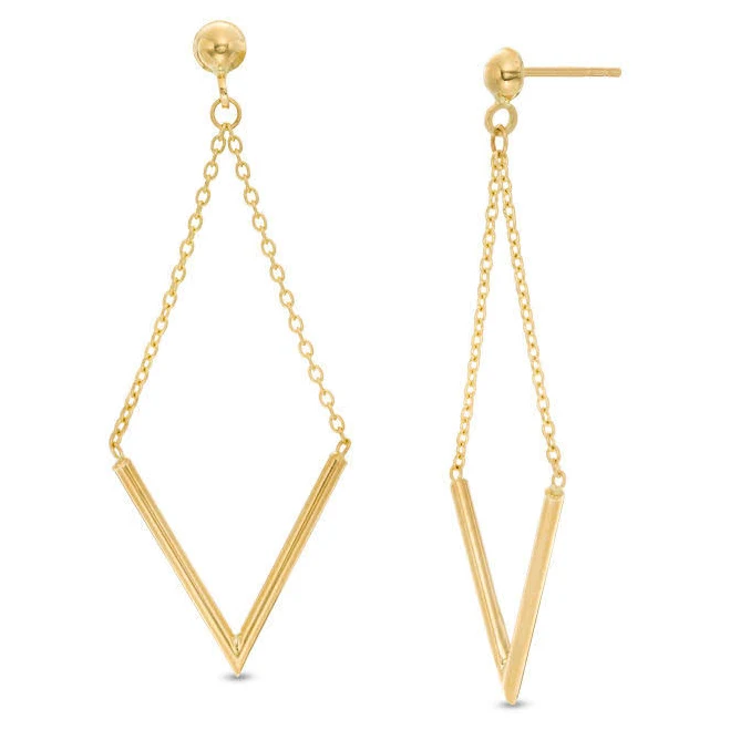 Zales 14K Gold Geometric Drop Earrings