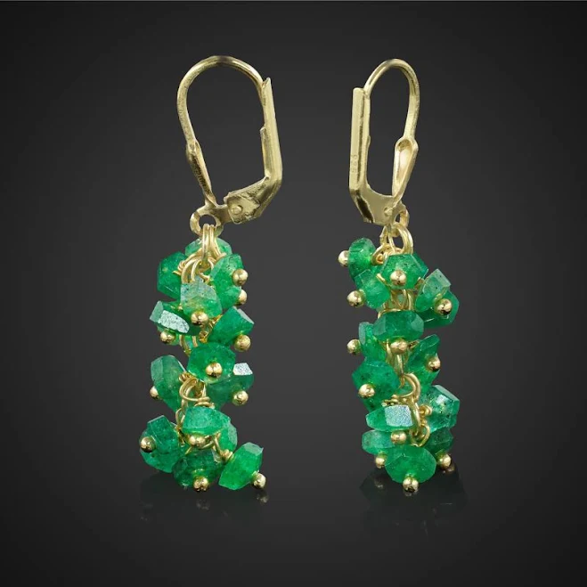 Emerald Dangle Drop Earrings