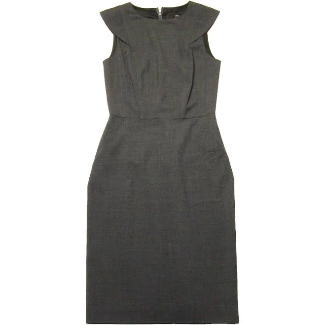 J.crew 365 Cap-sleeve Sheath In Heather Coal Two-way Stretch Wool