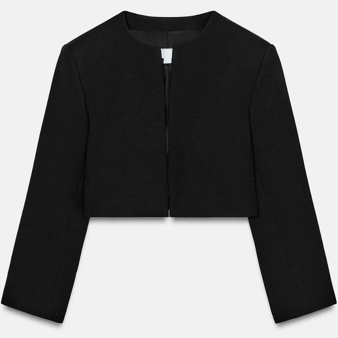 Woman Zara Short Blazer With Shoulder Pads