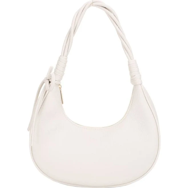 Brianna Soft Bow Faux Leather Crescent Shoulder Bag