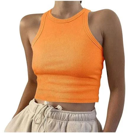 Women's Ribbed Crewneck Tank Tops