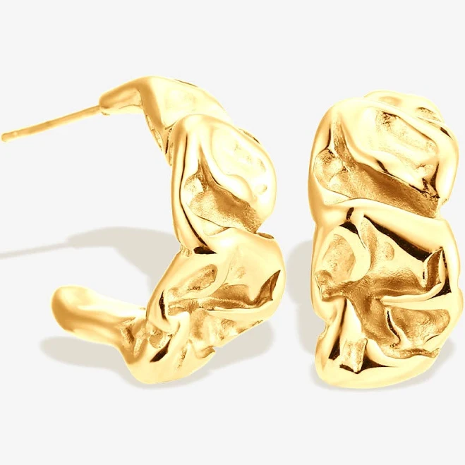 Molten Design Gold Hoop Earrings – RRULE