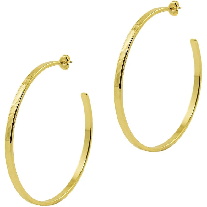 Hammered Gold Hoops