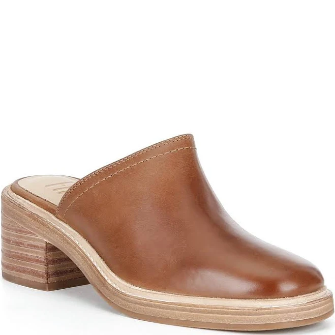 Frye Women's Kate Square Toe Block Heel Mules