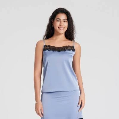 A New Day Women's Lace Trim Satin Camisole
