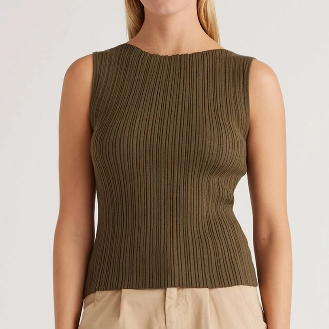 Quince Women's Ribbed Cotton Cashmere Tank Top