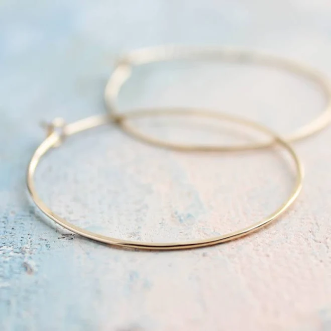 1.5" Gold Hoop Earrings