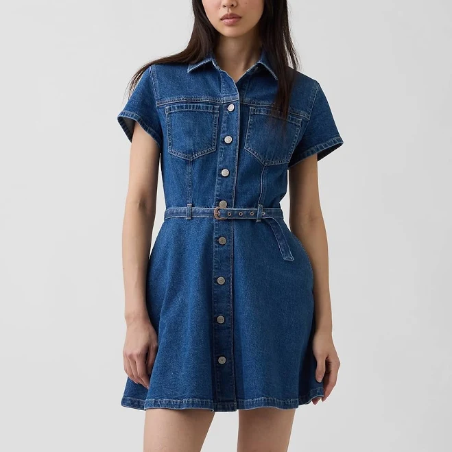 Gap Women's Belted Denim Mini Shirtdress