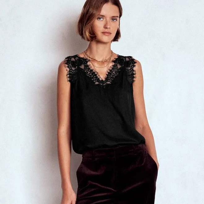 Boden Women's Silk-Blend Lace Cami Top