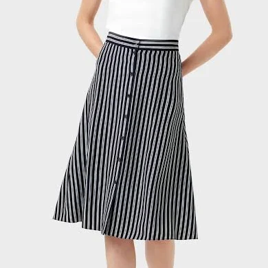 Hobbs Monroe Stripe A-Line Skirt