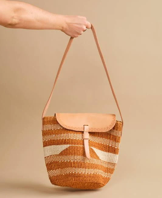 Jenna Bee Geometric Sisal Basket Bag