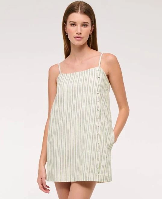 Abercrombie & Fitch Women's Linen-Blend Button Skort