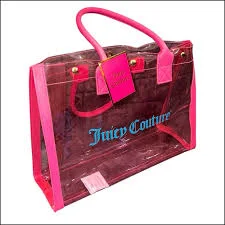 NWT Juicy Couture Neon Pink Transparent Clear Tote Bag