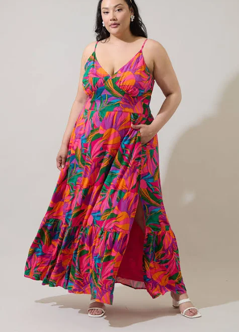 Sugarlips Beal Tropical Chaya Smocked Maxi Dress