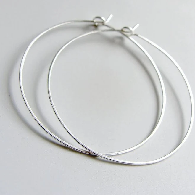 Hammered Sterling Silver Hoop Earrings