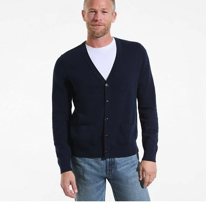 Lands' End Men's Fine Gauge Cotton Cardigan
