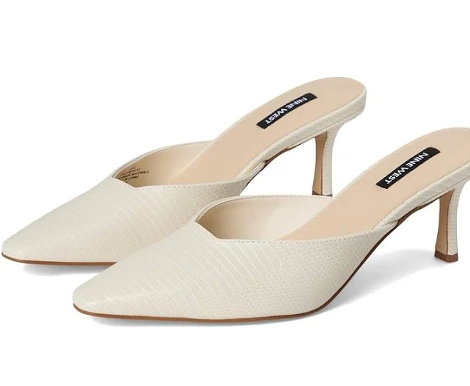 Nine West Women's Camenla Snip Toe Kitten Heel Mules