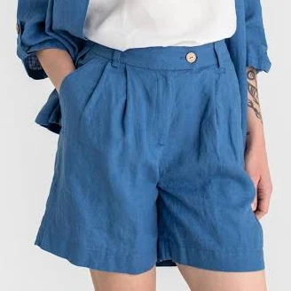 MagicLinen Pleated Linen Shorts Bagan