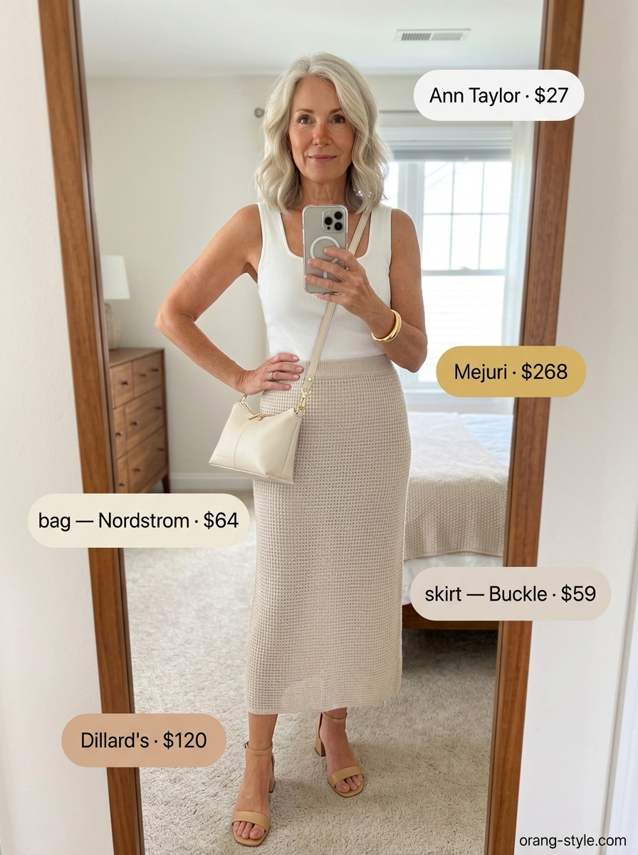 summer cotton outfit for women over 60 2026 outfit idea - fashion styling inspiration