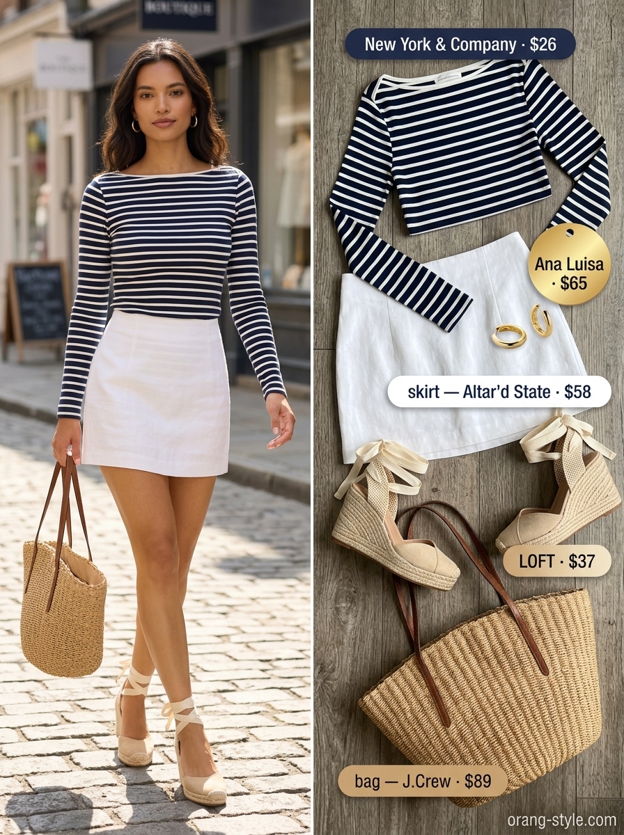 Crisp white linen skirt outfit for summer brunch or vacation daytime in 2026.